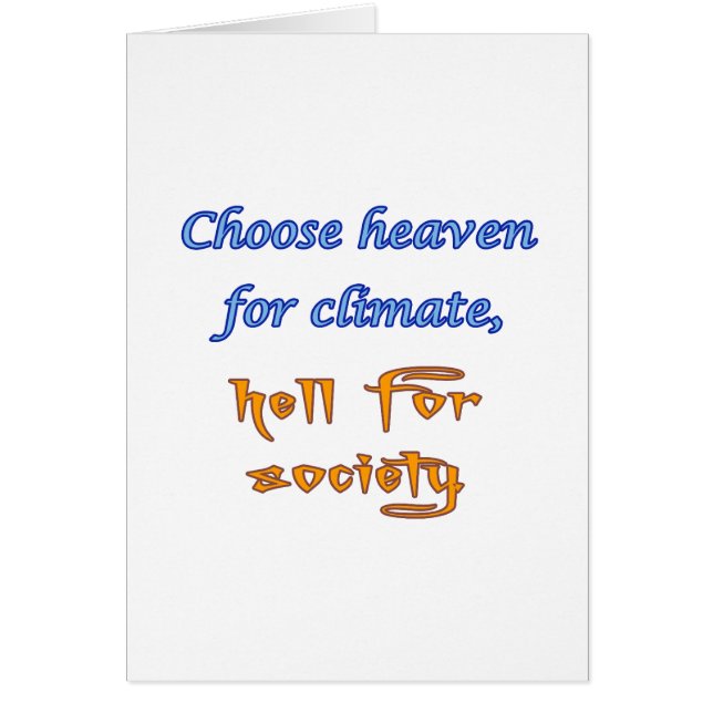 Cartão Céu/inferno (Frente)