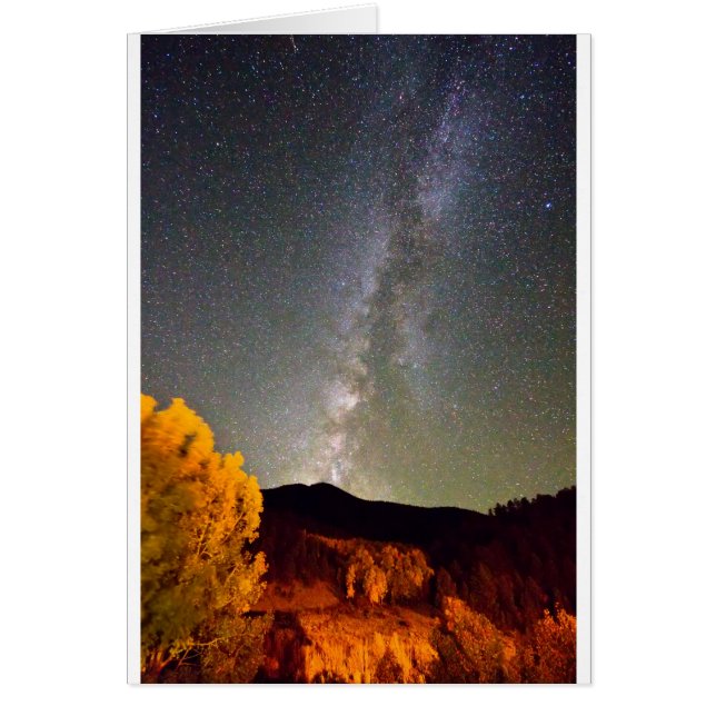 Cartão Céu nocturno da Via Láctea do outono (Frente)