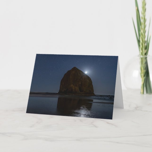 Cartão Céus Acima de Haystack Rock | Cannon Beach, Oregon (Frente)