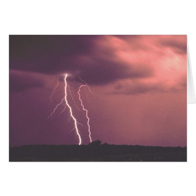 Cartão Céus vermelhos com raios (Frente Horizontal)