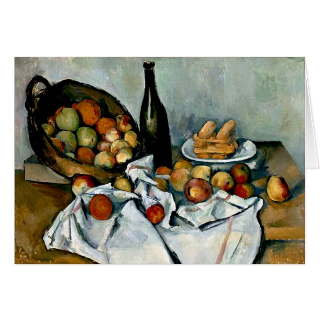 Cartão Cezanne - Cesta de Maçãs (Frente Horizontal)