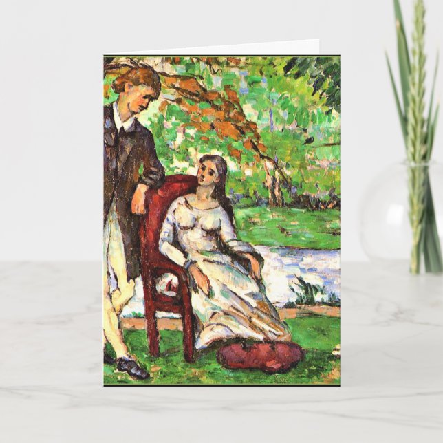 Cartão Cezanne - Couple in a Garden (Frente)