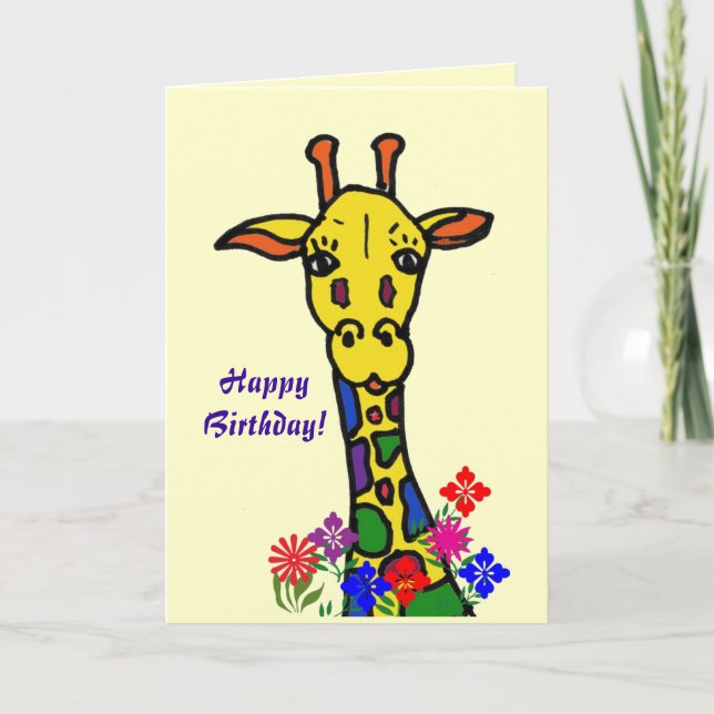 Cartão CG- Happy Birthday! Giraffe (Frente)