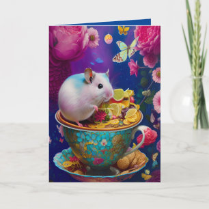 Cartão Chá da Xícara de Chá do Hamster Sírio Mais Fofo