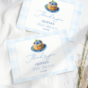 Cartão Chá de Blueberry Pancake Baby Brunch Obrigado