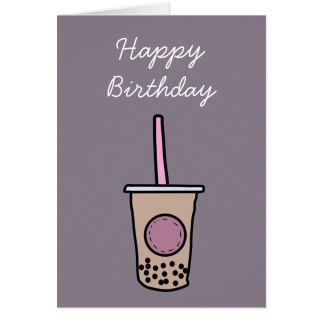 Cartão Chá de bolha branca (Frente)