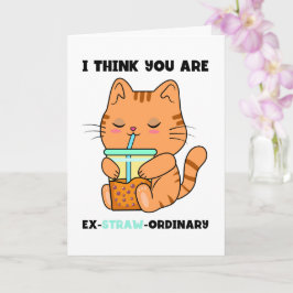 Cartão Chá de bolhas gatinho você é um trocadilho de canu