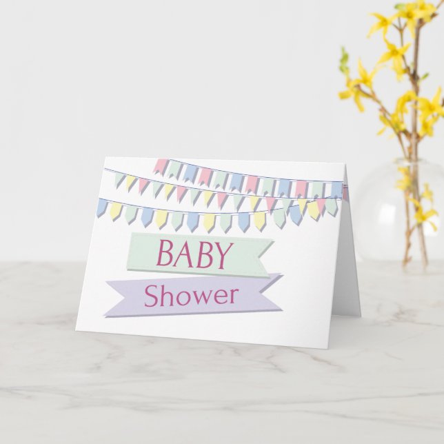 Cartão Chá de fraldas (Flor Amarela)