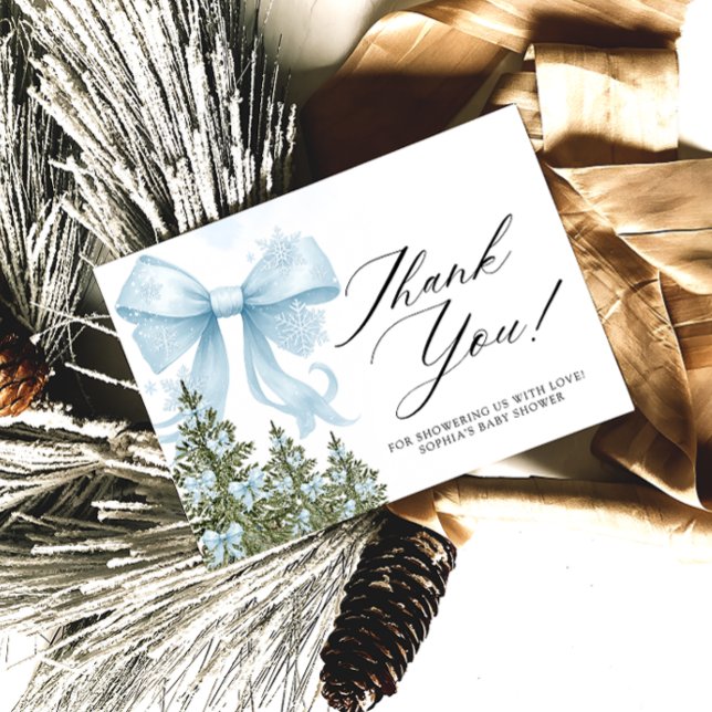 Cartão Chá de fraldas Arco Azul Frio Fora Obrigado (Criador carregado)