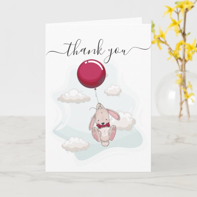 Cartão Chá de fraldas de Balões Obrigado (Flor Amarela)