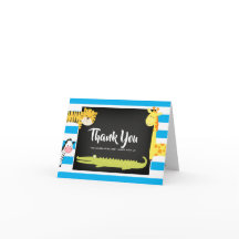 Chá de fraldas De Chalkboard Jungle Animal Obrigad