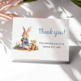 Cartão Chá de fraldas Peter Rabbit Obrigado