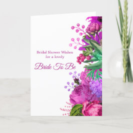 Cartão Chá de panela Cor da Água Púrpura Floral Rosa