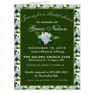 Cartão Chá de panela de Folhagem Verde da Gardenia Branc