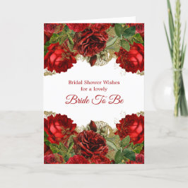 Cartão Chá de panela de Frame Floral de Rosa vermelha Ele