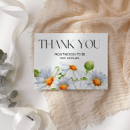 Cartão Chá de panela de margarida minimalista obrigado