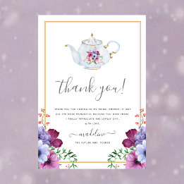 Cartão Chá de panela Floral Vintage Tea