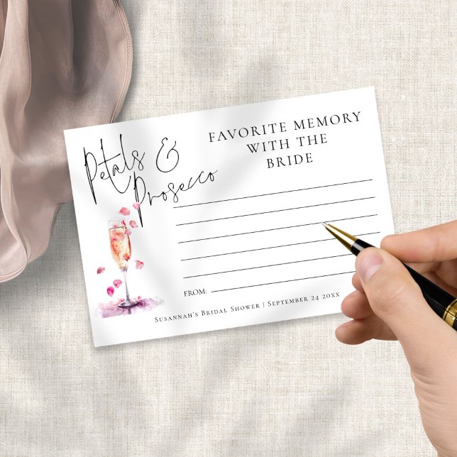 Cartão Chá de panela Prosecco de Petals de Memória Favori (Criador carregado)