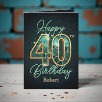 Chá Elegante e aniversário de 40 anos Metálico Dou