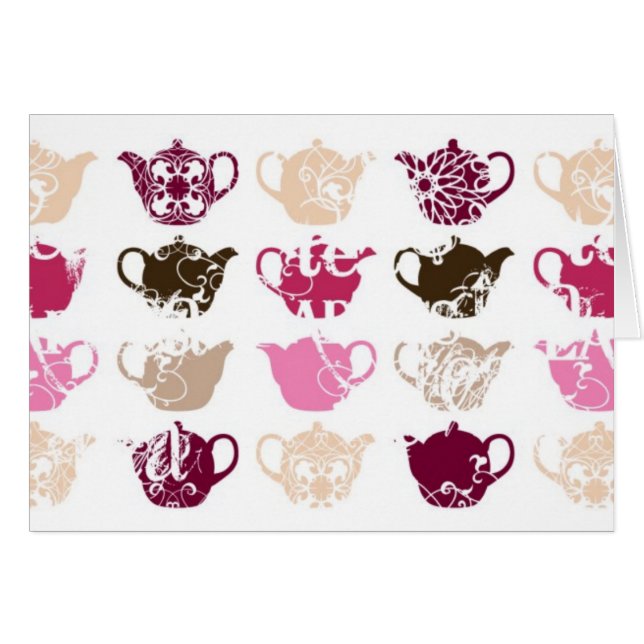 Cartão Chá quente da manhã (Frente horizontal)