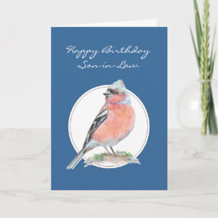 Cartão Chaffinch, Feliz Aniversário Filho da Lei, Pássaro