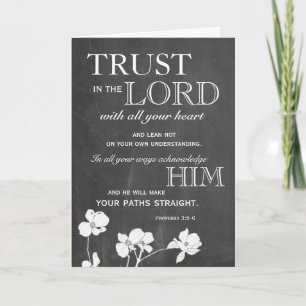 Cartão Chalkboard Trust in the Lord Encouragement Card
