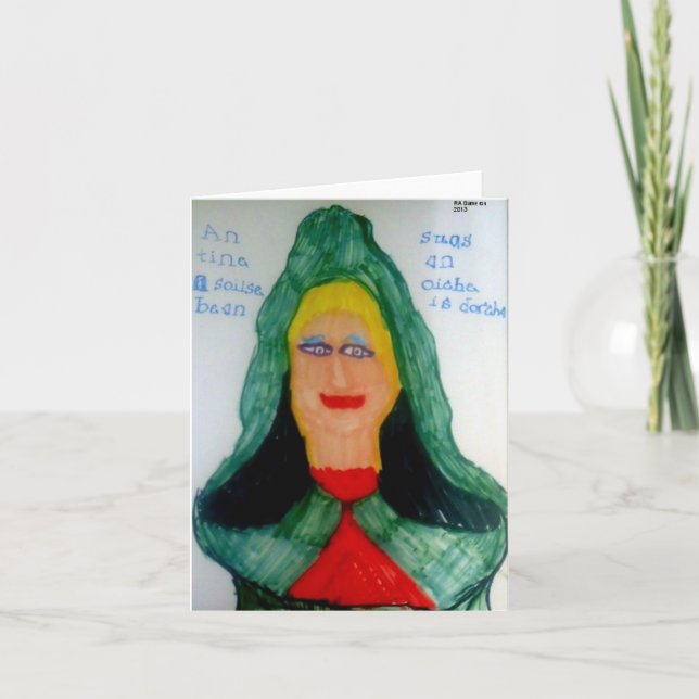 Cartão Chama de Notecard de uma mulher (gaélico irlandês) (Frente)