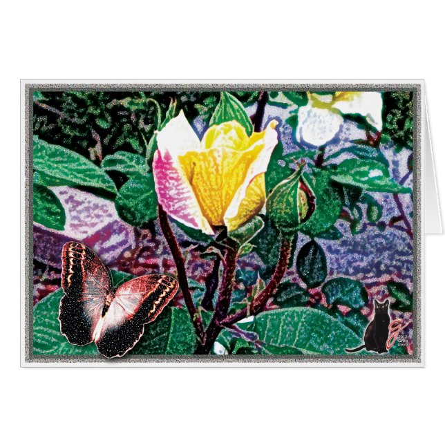 Cartão Chama dourada (Frente Horizontal)