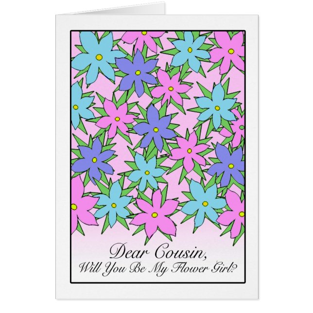 Cartão Chamada de Flor para Primo, Pastel Flowers (Frente)