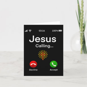 Cartão Chamada Engraçada De Jesus, Jesus Chamando Tea