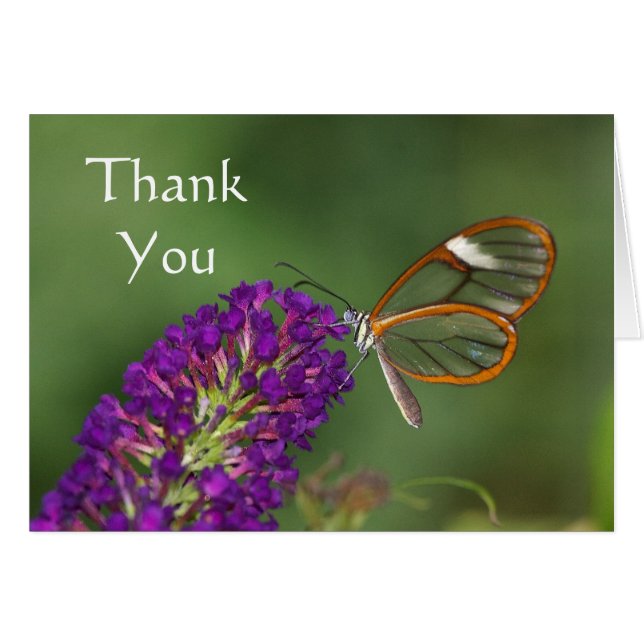 Cartão Chamam-me Clear-wing Obrigado (Frente Horizontal)