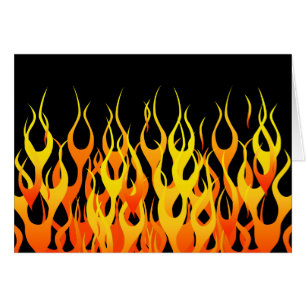 Cartão Chamas clássicas da Corrida Laranja no Fogo