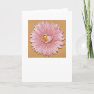 Cartão Chambered Nautilus & Pink flower