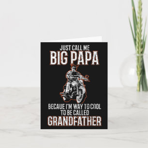 Cartão Chame-Me Big Papa Velho Homem Engraçado Moto Quo