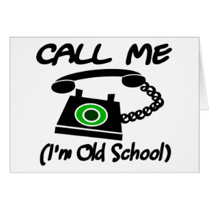 Cartão Chame-me, mim são velha escola com telefone retro