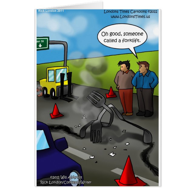 Cartão Chame um garfo Engraçado Presente Camisetas Mogas  (Frente)