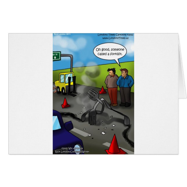 Cartão Chame um garfo Engraçado Presente Camisetas Mogas  (Frente Horizontal)