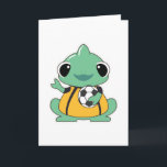 Cartão Chameleon as Goalkeeper with Soccer ball<br><div class="desc">This design is the perfect gift for a birthday,  Christmas and other celebrations. It is suitable for women,  men and kids.</div>