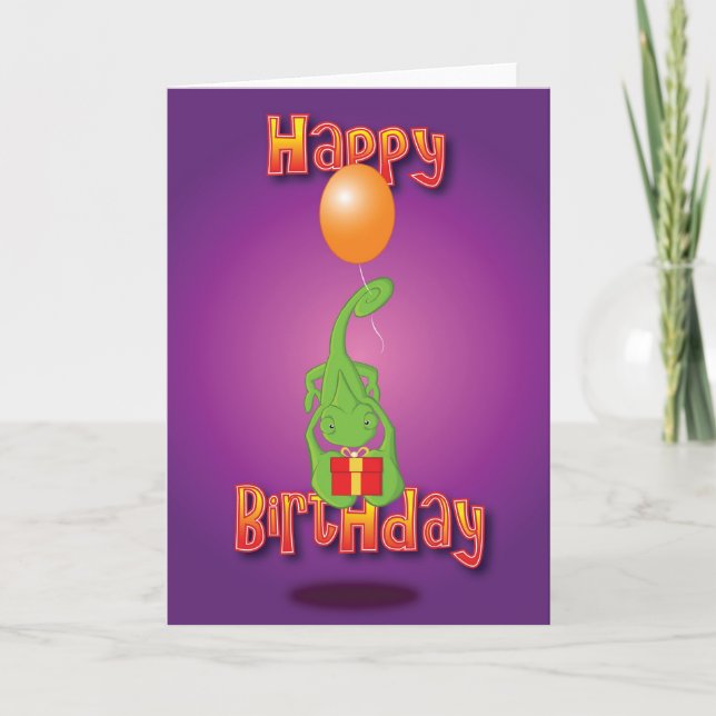Cartão chameleon - balloon - happy birthday (Frente)