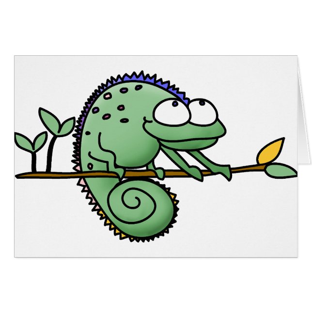 Cartão Chameleon Cute Funny (Frente Horizontal)