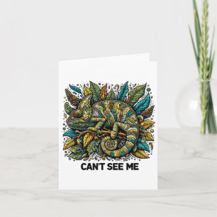 Cartão Chameleon não pode me ver camuflando o réptil trop