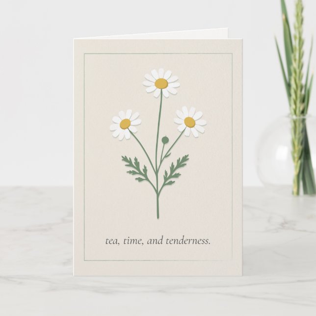 Cartão Chamomile Wishes - Soft Cream (Frente)