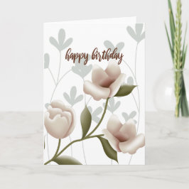 Cartão Champagne Floral Birthday