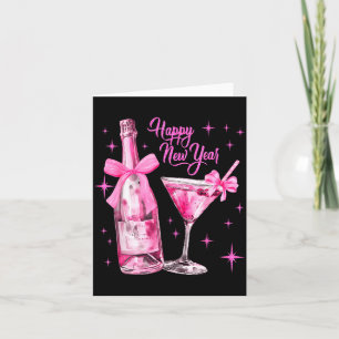 Cartão Champagne Swea Martini Coquete Feliz Ano Novo Par