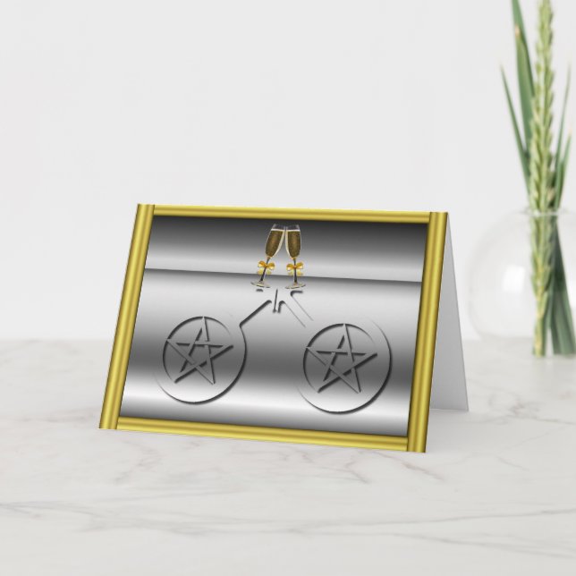 Cartão Champagne Toast Gay Male Wiccan Engagement Card (Frente)