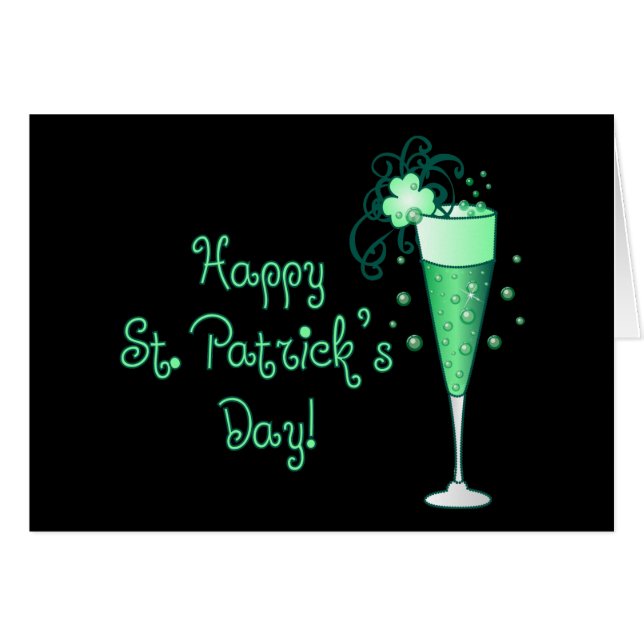 Cartão Champagne verde (Frente Horizontal)