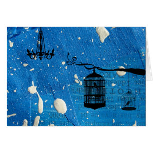 Cartão Chandelier e Birdcages