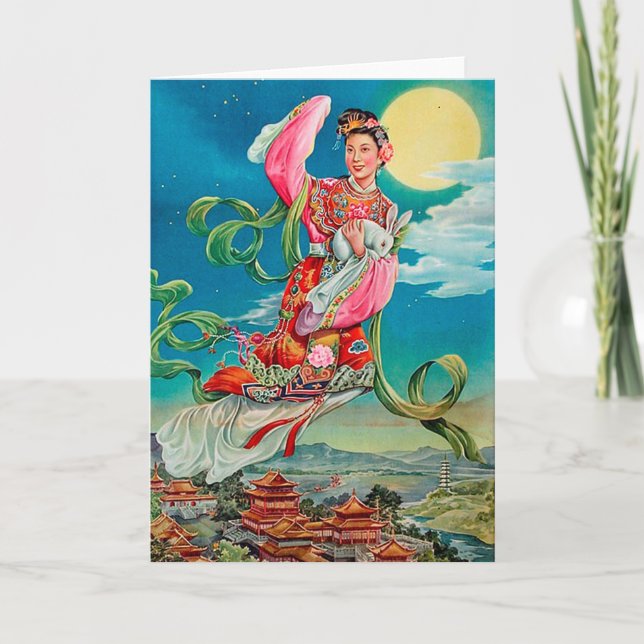 Cartão Chang'e 嫦娥 Flying to the Moon Mid-Autumn Festival (Frente)