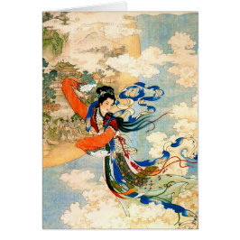 Cartão Chang'e voando até a lua