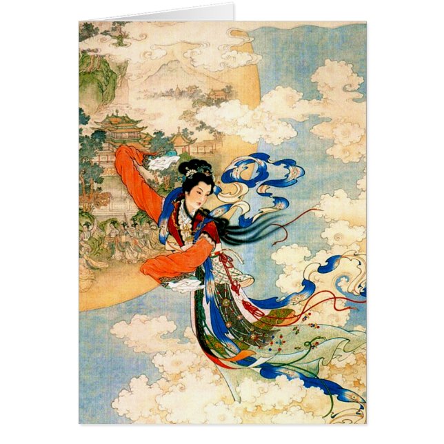 Cartão Chang'e voando até a lua (Frente)